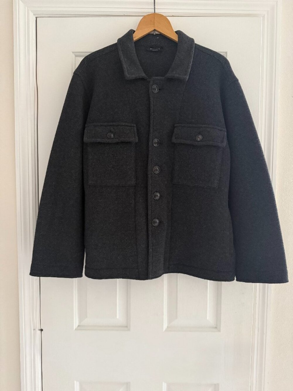 Roberto Collina Charcoal Wool Blend Overshirt Shacket Jacket Made is Italy